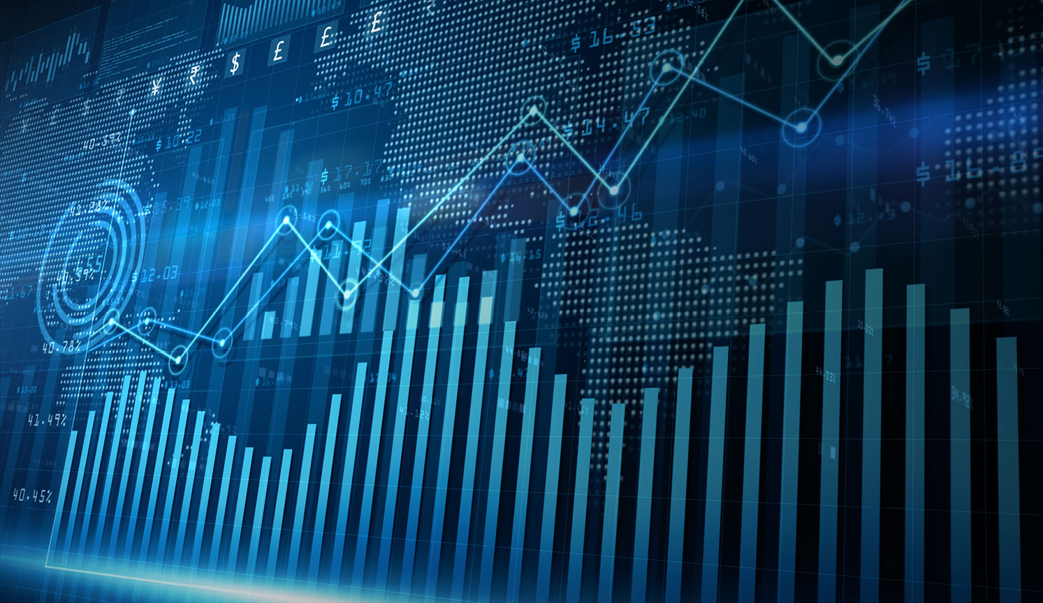 blue abstract data graphic